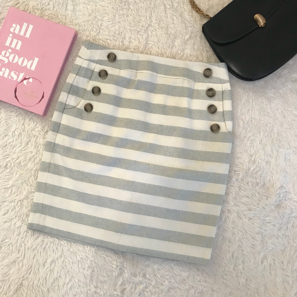 LOFT Striped Sailor Pencil Skirt